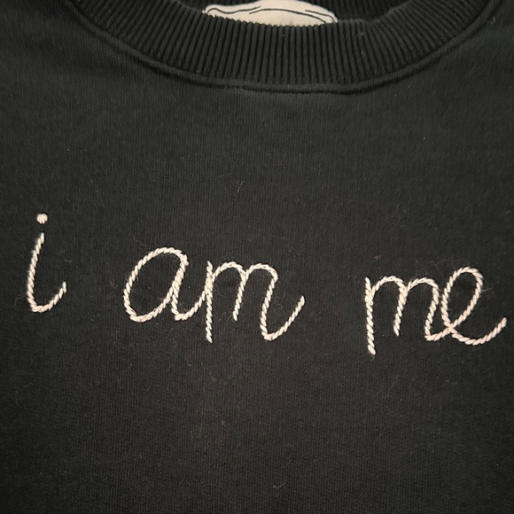 I Am Me Black Crewneck Sweatshirt by Lingua Franca x Jones Road - Picture 3 of 3